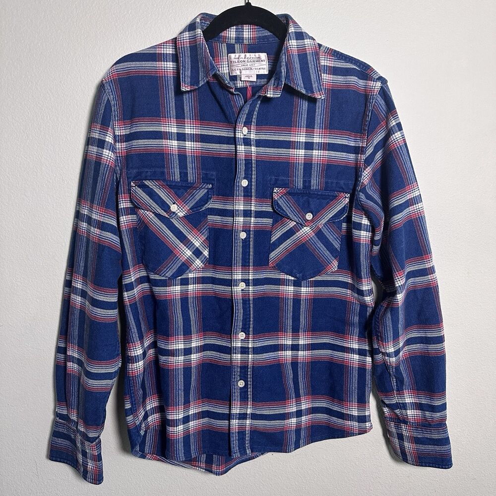 Filson 100% Cotton Plaid Heavy Button Down Men’s Long Sleeve Shirt Size Small